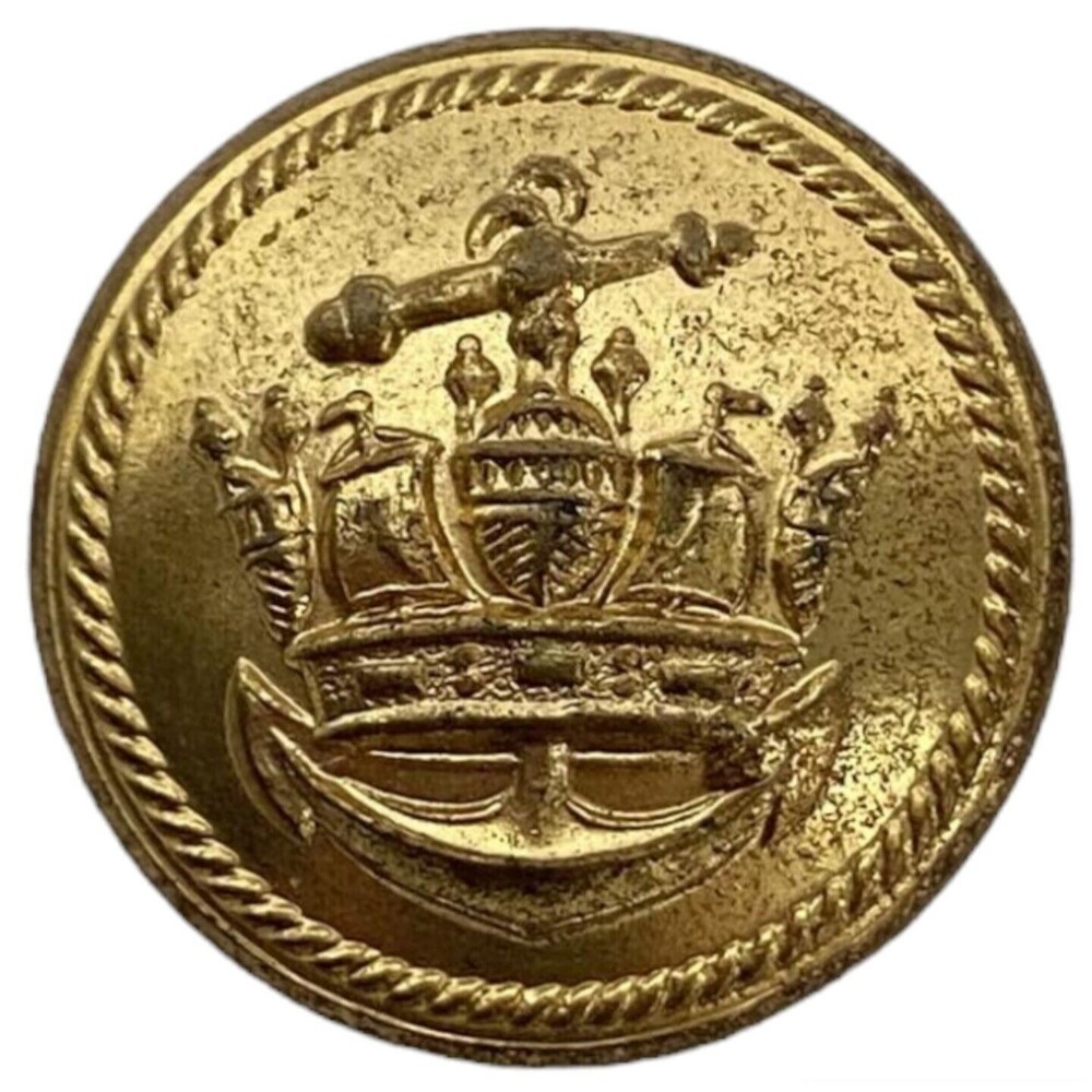 Vintage Merchant Navy Crown and Anchor Uniform Button JR Gaunt & Son In New York